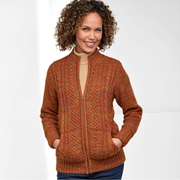 Borg Fleece Lined Zip Cardigan - LD455